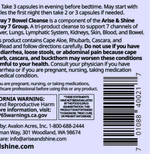 P7 Bowel Cleanse-directions-flat